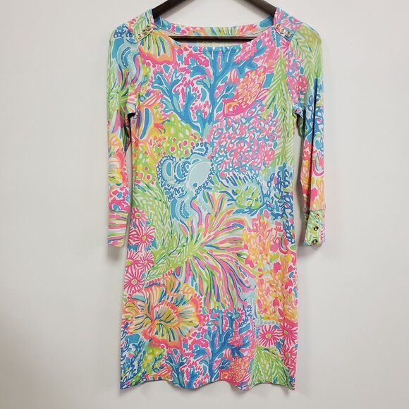 Lilly Pulitzer Womens 50 UPF Sophie Dress Size XS Multicolor Preppy Beach Spring - Picture 1 of 10